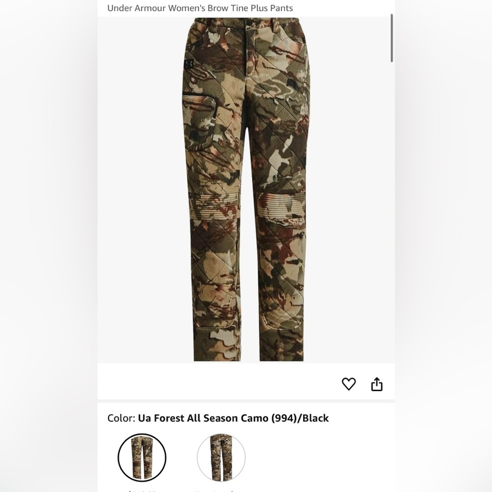 Under Armour Quilted Hunting Pants Size 6